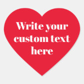 Niedlich-Rot-Schriftzeichen Herz-Aufkleber (Vorderseite)