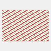 Niedlich Rot und Grün Peppermint Candy Cane Wrappi Geschenkpapier Set (Vorderseite 3)