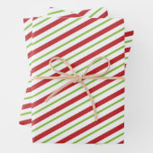 Niedlich Rot und Grün Peppermint Candy Cane Wrappi Geschenkpapier Set (Beispiel)