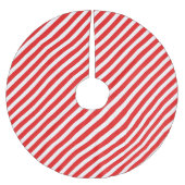 Niedlich rot und weiß gestreift polyester weihnachtsbaumdecke (Vorderseite)