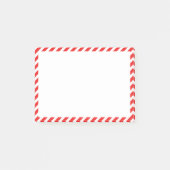 Niedlich rot und weiß gestreift post-it klebezettel (Vorderseite)