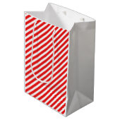 Niedlich Rot und Weiß wie Süßigkeiten Mittlere Geschenktüte (Vorderseite Schrägansicht)