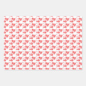 Niedlich, Rote Silhouette, glücklicher Tanz Geschenkpapier Set (Vorderseite 3)