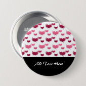 Niedlich Rote und rosa Herzen mit Flügeln Button (Vorne & Hinten)
