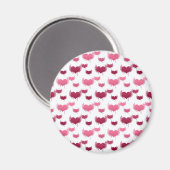 Niedlich Rote und rosa Herzen mit Flügeln Magnet (Vorderseite/Rückseite)