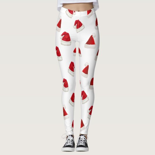 Niedlich Rote Weihnachtsmannmütze Feierliche Weihn Leggings (Vorderseite)