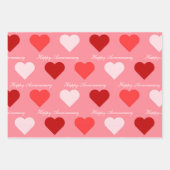 Niedlich roter rosa Weißer Text für benutzerdefini Geschenkpapier Set (Vorderseite 3)