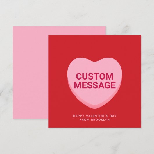 Niedlich rotes Gesprächskarte (Vorne/Hinten)