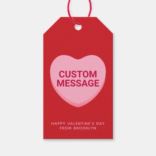 Niedlich rotes Gesprächsthema Geschenkanhänger (Vorderseite)