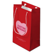 Niedlich rotes Gesprächsthema Kleine Geschenktüte (Rückseite Schrägansicht)