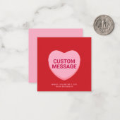 Niedlich rotes Gesprächsthema Mitteilungskarte (Vorderseite/Rückseite Beispiel)