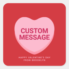 Niedlich rotes Gesprächsthema Quadratischer Aufkleber