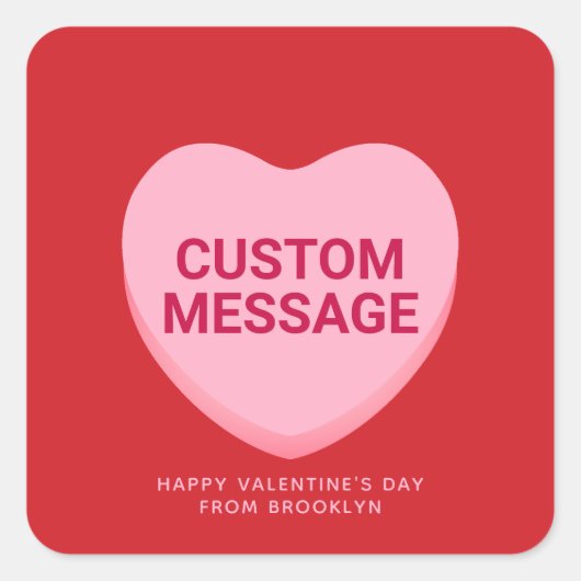 Niedlich rotes Gesprächsthema Quadratischer Aufkleber (Vorderseite)