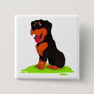 Niedlich Rottie Welpe Dog Lover Cartoon Rottweiler Button