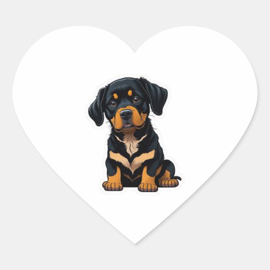 Niedlich Rottweiler - Geschenke für Besitzer von R Herz-Aufkleber (Vorderseite)