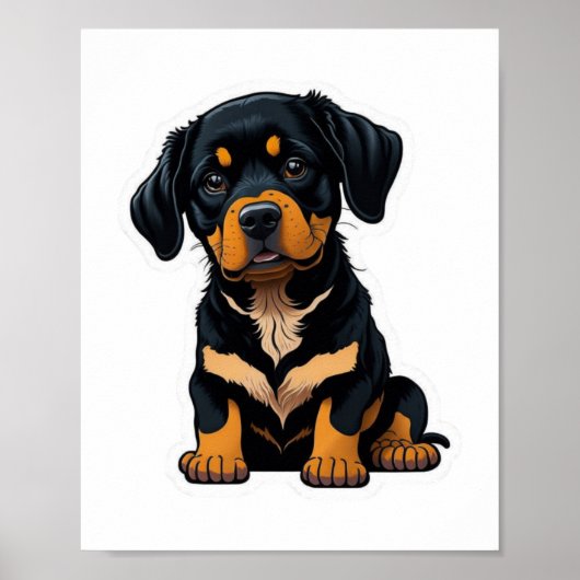 Niedlich Rottweiler - Geschenke für Besitzer von R Poster (Vorne)