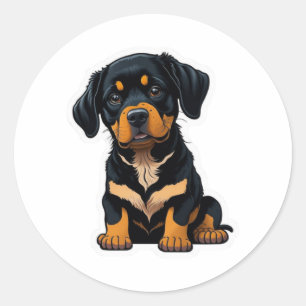 Niedlich Rottweiler - Geschenke für Besitzer von R Runder Aufkleber