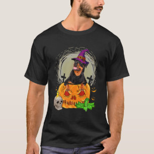 Niedlich Rottweiler Hexenkürbis Halloween Hund Lo T-Shirt
