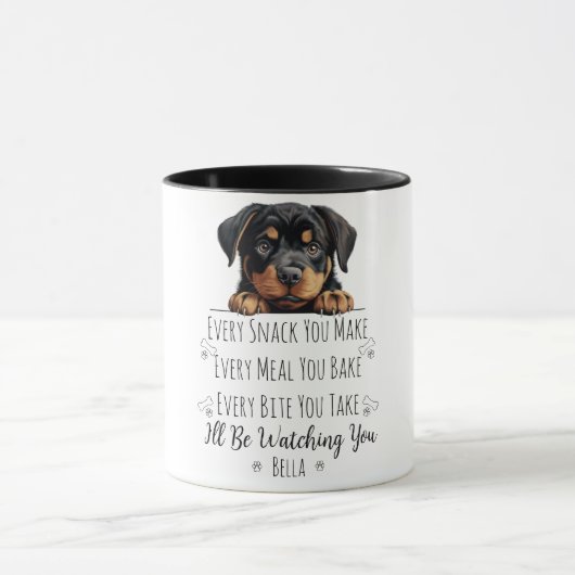Niedlich Rottweiler Hund Funny Custom Tasse (Zentrum)