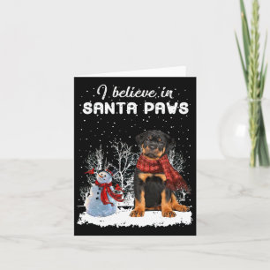 Niedlich Rottweiler Hund Weihnachten Schneemann We Karte