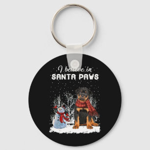 Niedlich Rottweiler Hund Weihnachten Schneemann We Schlüsselanhänger