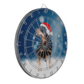 Niedlich Rottweiler Hund Weihnachten Weihnachtsman Dartscheibe (Vorderseite Links)