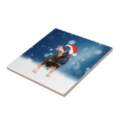 Niedlich Rottweiler Hund Weihnachten Weihnachtsman Fliese (Seite)