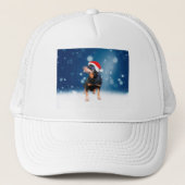 Niedlich Rottweiler Hund Weihnachten Weihnachtsman Truckerkappe (Vorderseite)
