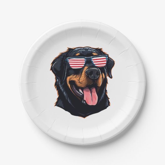 Niedlich Rottweiler Puppy Pappteller (Vorderseite)