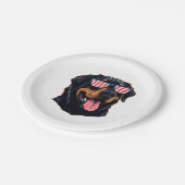 Niedlich Rottweiler Puppy Pappteller (Schrägansicht)