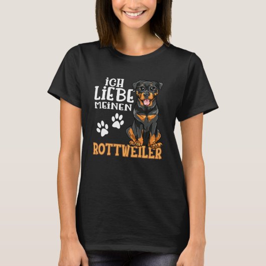 Niedlich Rottweiler Rotti Dog Ich Liebe Meine Rott T-Shirt (Vorderseite)