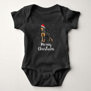 Niedlich Rottweiler Weihnachtsmannmütze Frohe Weih Baby Strampler