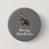 Niedlich Rottweiler Weihnachtsmannmütze Frohe Weih Button (Vorderseite)
