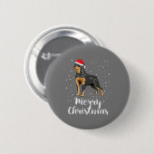 Niedlich Rottweiler Weihnachtsmannmütze Frohe Weih Button (Vorne & Hinten)