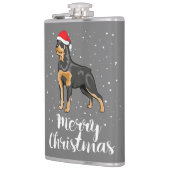 Niedlich Rottweiler Weihnachtsmannmütze Frohe Weih Flachmann (Links)
