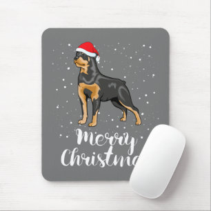 Niedlich Rottweiler Weihnachtsmannmütze Frohe Weih Mousepad