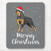 Niedlich Rottweiler Weihnachtsmannmütze Frohe Weih Mousepad (Vorne)