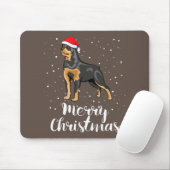 Niedlich Rottweiler Weihnachtsmannmütze Frohe Weih Mousepad (Mit Mouse)