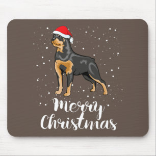 Niedlich Rottweiler Weihnachtsmannmütze Frohe Weih Mousepad