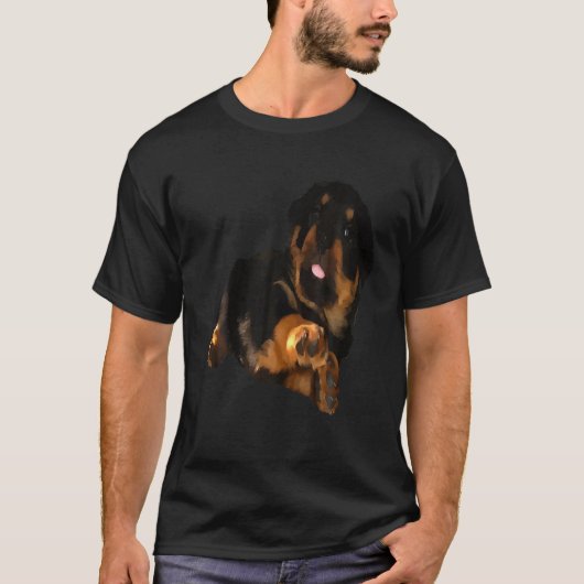 Niedlich Rottweiler Welpenvector T-Shirt (Vorderseite)