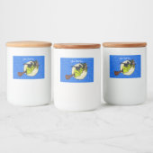 Niedlich Rotzunge Grünes Kleid auf Broom Cat Moon  Lebensmitteletikett (Flaschen)