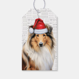 Niedlich Rough Collie Dog Weihnachten Geschenkanhänger