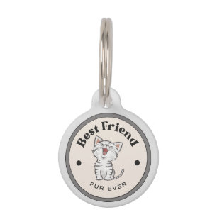 NIEDLICH! Round Pet Tag - Bester Freund Fur je Haustiermarke