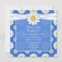 Niedlich Royal Blue und White Daisy Floral Square