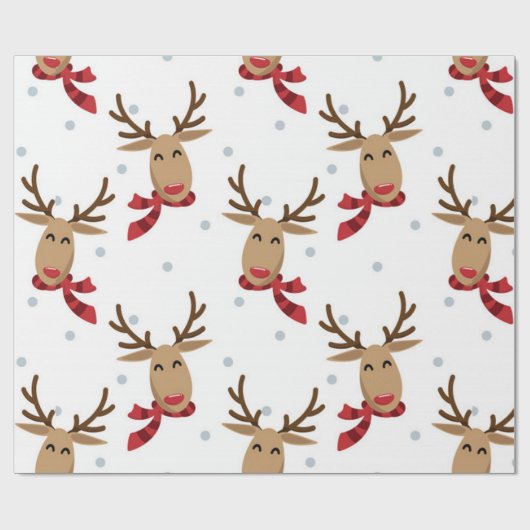 Niedlich Rudolph Christmas Pattern Geschenkpapier (Flach)