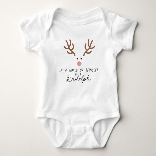 Niedlich Rudolph Red Nosed Reindeer Baby Strampler (Vorderseite)