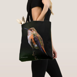 Niedlich Rufous Hummingbird auf Fruchtbaum Tasche