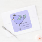 Niedlich Runnin Bird Dieses Buch gehört Buchzeiche Quadratischer Aufkleber (Umschlag)