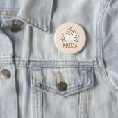 Niedlich Running Bunny Rabbit Individuelle Name Be Button (Beispiel)