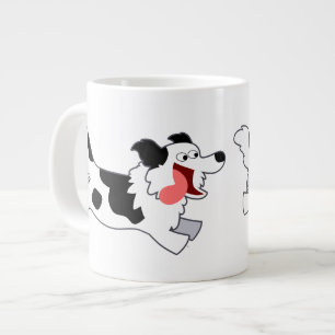 Niedlich Running Cartoon Border Collie Jumbo Tasse